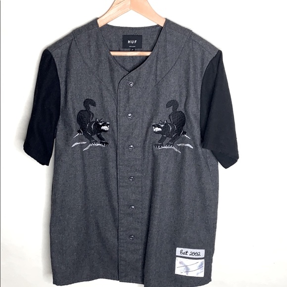 HUF Other - HUF Worldwide blackwolf wool baseball jersey